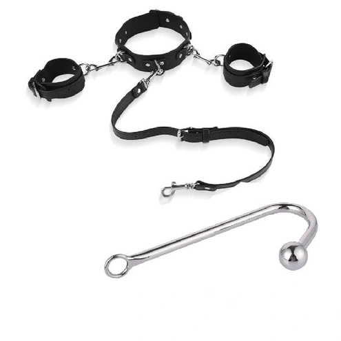 Elegant Anal with Beaded and 5334 Hook Cuffs Collar 0817